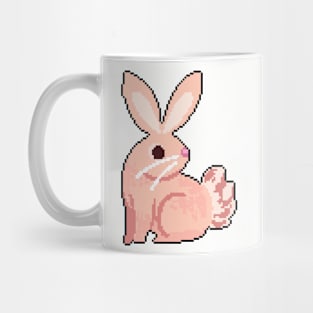 Playful Bunny: Pixel Art Rabbit Design for Fashionable Attire Mug